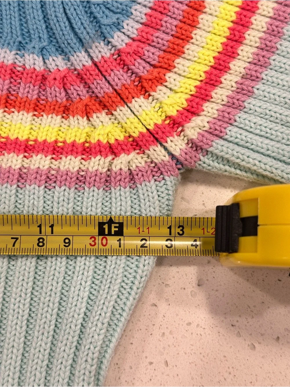 GAP Girls XS Rainbow Stripe Knit Sweater Pastel Blue Retro